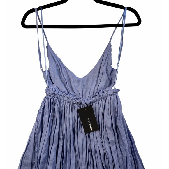 Fashion Nova Ancient Rome Maxi Dress Blue Lace Crotchet Boho Flowy Size S NWT - Picture 9 of 11